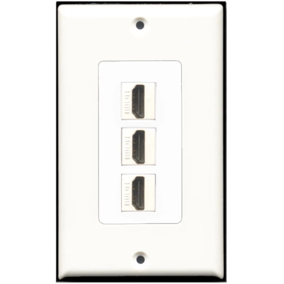 Ultra Spec Cables 3 Port HDMI Wall Plate F/F DecorZ