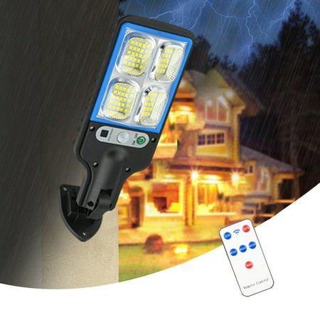 

Solar Lights Outdoor 286LED Solar Security Lights with Remote Motion Sensor Lights with 4 Heads IP65 Waterproof 3 Modes Remote Solar Motion Lights Outdoor for Garage Porch Garden Front Door