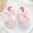 thumbnail image 5 of HUANBAI Baby Girls Toddler Soft Shoes Toddler Walkers Shoes Bow Princess Shoes Bowknot Flat Walkers Shoes 12, 5 of 7