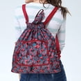 thumbnail image 3 of Xinyolin Foldable Flower Print Nylon Drawstring Waterproof Large Capacity Backpack Handbag for Shopping, 3 of 8