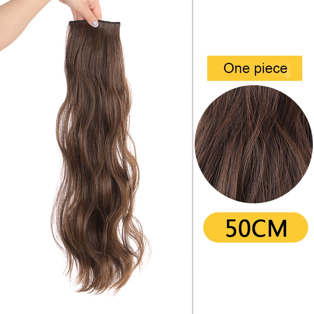 Femal Fluffy Wig One Piece Increase Hair Volume for Women Simulation Natural Light Brown 60CM Femal Fluffy Wig One Piece Increase Hair Volume for Women Simulation Natural Light Brown 60CM