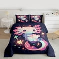 thumbnail image 2 of Homewish Pink Blue Axolotl Bedding Comforter Set,Watercolor Sequin Print Twin Comforter Sets,Cuet Cartoon 3D Stars Bedding Set For Girls,Ultra Soft Home Decor Reversible,2-Piece, 2 of 8