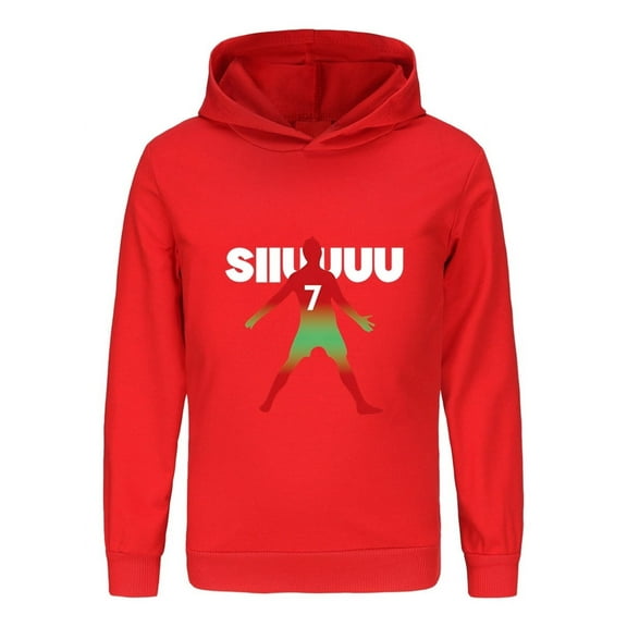 Boys Long Sleeve Hoodie – Ronaldo CR7 Pullover Sweatshirt with Soccer Graphic for Youth