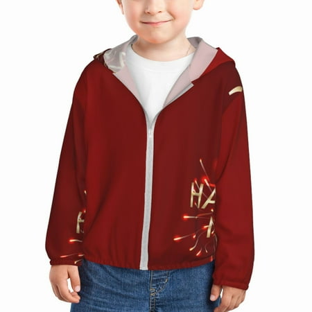 

Zeuib Happy New Year 2025 Print Girls & Boys Sun Protection Hoodie with UPF 50+ Children’s Quick-Dry Jacket Perfect for Outdoor Activities-2 Years