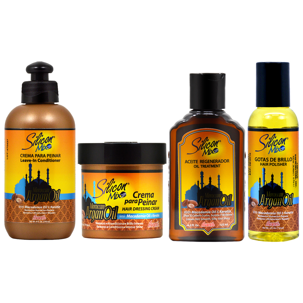 Silicon Mix Moroccan Leave In 8oz Hair Dressing Cream 6oz Regenerador 4oz Gotas De Brillo Hair Polisher 4oz Walmart Com