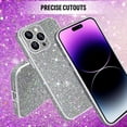 thumbnail image 5 of Compatible with iPhone 14 Pro Max Glitter Case Women Girls Bling Sparkle Phone Case Camera Lens Protection Slim Soft Bumper Shockproof Protective Cover for iPhone 14 Pro Max 6.7 inch, Silver, 5 of 12