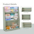 thumbnail image 3 of Miniyam 3-Tier Wooden Bookshelf with Toy Storage for Kid, Sage, 3 of 7