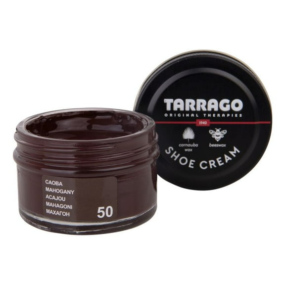 Tarrago Shoe Boot Cream Leather Polish Jar Cream 50ML (Many Colors) Color #50 mahogany