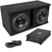 NVX NPKG212 1000W Loaded Dual 12" Subwoofer w/ Ported Enclosure & Monoblock Amplifier w/ Bass Knob