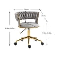 thumbnail image 7 of Swivel Office Desk Chair with Upholstered Seat Cushion, Adjustable Height Computer Chair, Modern Vanity Chair, Task Chair for Home, Office， Gray, 7 of 7