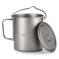 thumbnail image 6 of Camping Cookware 750ml Pot Water Mug Cup with Lid and Foldable Handle Portable Camping Cookware for Outdoor Enthusiasts Material 4.0in 4.3in, 6 of 7
