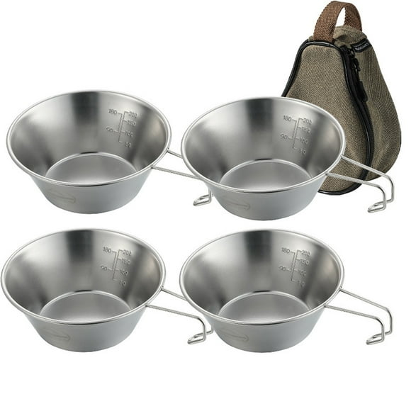 Cuenco Sierra Vajilla de Picnic Sierra de 310 ml de acero inoxidable para exteriores, barbacoa portá CAMPINGMOON Cuenco Sierra