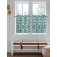 thumbnail image 2 of Teal Green 2 Panel Kitchen Curtains for Small Windows, Vintage Abstract Geometric Texture Bathroom Tier Curtain, Short Window Treatment for Bedroom/Living Room 55"x24", 2 of 6