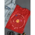 thumbnail image 3 of Galactic Smiley - Cosmic Orbit Emoji Graphic Women's T-shirt, 3 of 4