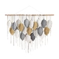 thumbnail image 1 of Borlas de hojas colgantes de pared de macramé, artesanía bohemia de cuerda de algodón, borla de decoración del hogar, decoración de arte de pared de macramé para sala de estar, 21 hojas, 1 of 8
