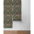 thumbnail image 5 of NextWall Charcoal & Rosewood Acanthus Floral Peel and Stick Wallpaper, 5 of 5
