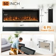 thumbnail image 3 of Costway 50" Electric Fireplace Recessed Wall Mounted Freestanding with Remote Control, 3 of 10
