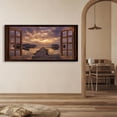 thumbnail image 6 of Lake Boat Window Canvas Wall Art - Nature Scenery Coastal Pictures Landscape Canvas Prints, Horizontal Modern Painting Artwork for Living Room Bedroom, 6 of 7