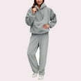 thumbnail image 4 of Valora Women Fashion Outfit Casual Hooded Tracksuit With Pockets For Daily Wear And Adventures Women s Trousers Suit Two Piece Outfit Modern Comfort Grey S, 4 of 7
