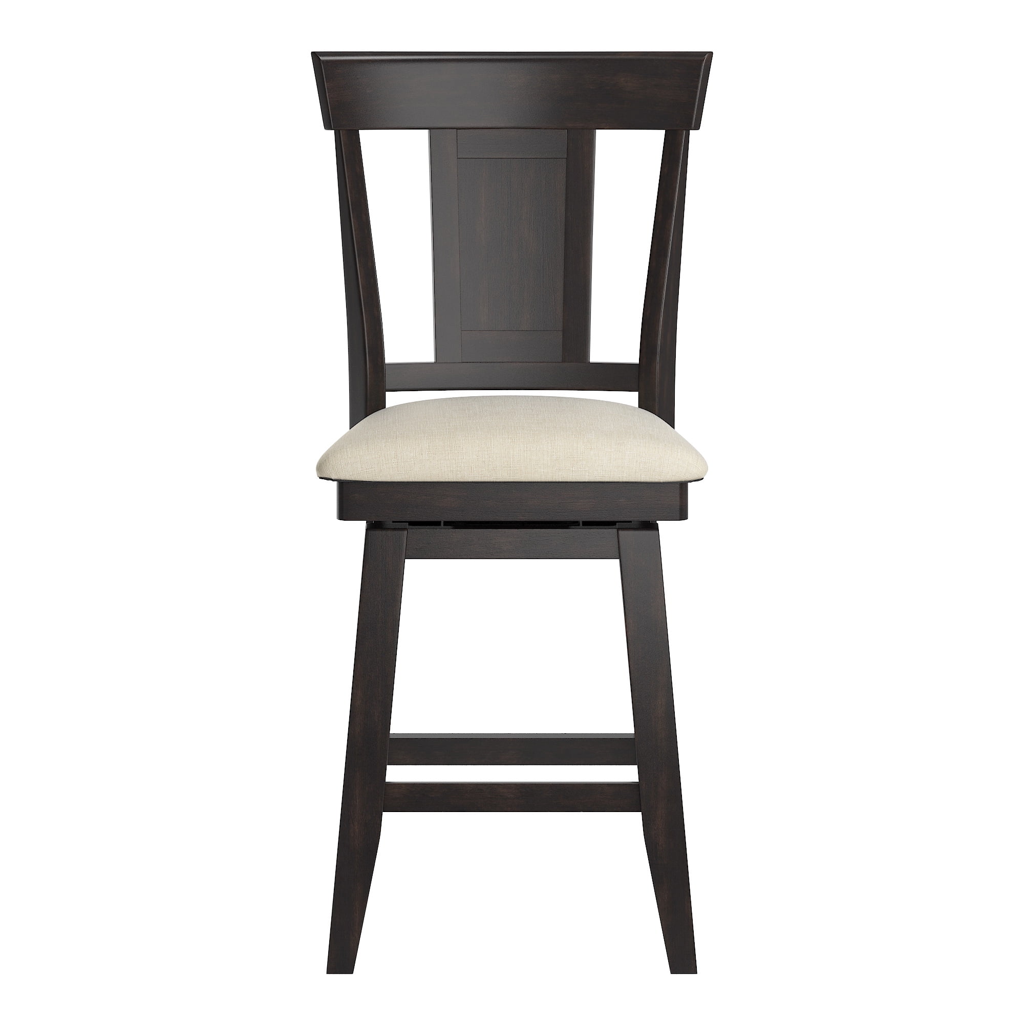 Weston Home Sheena Farmhouse Square Swivel Panel Back 24" Counter Height Stool, Antique Black