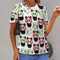 thumbnail image 3 of Panda Pattern Print T Shirts Basic T-Shirt Short Sleeve Ladies Tee Shirt Summer Graphic Clothing, 3 of 7