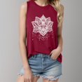 thumbnail image 2 of Trendfront Womens Mandala Flower Graphic Tank Top Crew Neck Sleeveless Top Floral Print Summer Tee Pullover Casual Daily T Shirts, 2 of 6