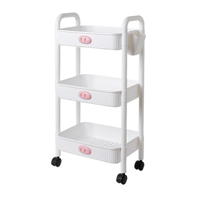 carrito rodante Carro de almacenamiento multiusos Estante móvil Estante práctico Carro rodante flexible para libros de taller Frutas Artículos de , 3 niveles
