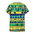thumbnail image 5 of JTZGDY Western Shirts for Women Vintage African Dashiki Print Summer Short Sleeve Casual V Neck Contrast Color Ethnic T-Shirts Trendy Ladies Flowy Tunic Blouse Green#02 L, 5 of 6