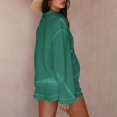 thumbnail image 5 of UAMVSH Womens Lounge Sets Oversized Sweatshirts Matching Sets Long Sleeve Pullover Tops and Shorts with Pockets Comfy Tracksuit Outfits(Large,Green), 5 of 6