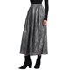 thumbnail image 4 of Falda metálica brillante de mujer INSPIRE CHIC, falda midi acampanada con brillo para fiestas, cintura alta y plisada, 4 of 5