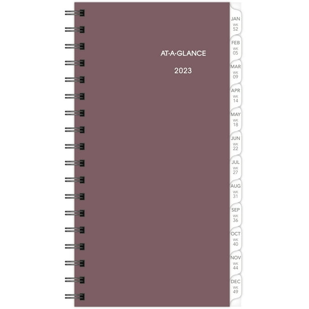 ATAGLANCE 2023 Weekly Planner Refill Wirebound Pocket 3 14 x 6 12