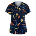 thumbnail image 2 of Garbnen Scrubs for Women Tops Mardi Gras Stretch V Neck Short Sleeve Workwear Nurse Uniforms with Pocket Carnival Fat Tuesday Top Shirt for Woman S-5xl, 2 of 4