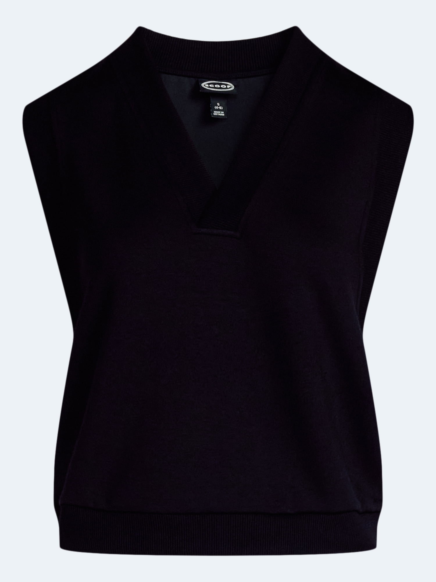 Scoop Women's Scubaknit Sleeveless Deep V-Neck Top, Sizes XS-XXL