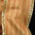 thumbnail image 2 of The Ribbon People Gold and Peach Orange Striped Wired Craft Ribbon 2.5" x 80 Yards, 2 of 2