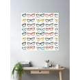 thumbnail image 2 of Funky Eyeglasses Pattern Poster Wall Art, Modern Wall Decor For Living Room Bedroom, 30x30 UNFRAMED, 2 of 3