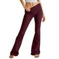 thumbnail image 2 of Women's Mid Waist Flared Jeans, High Rise Retro Vintage Distressed Bootcut Denim Pants, Stretch Elastic Waist Skinny Fit Casual Streetwear Jeans for Daily Wear Wine M, 2 of 7
