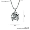 thumbnail image 5 of 14K Yellow Gold Necklace Horse Head Horseshoe Hoof Pendant Hollow Necklaces Fashion Jewelry gift necklace, 5 of 7