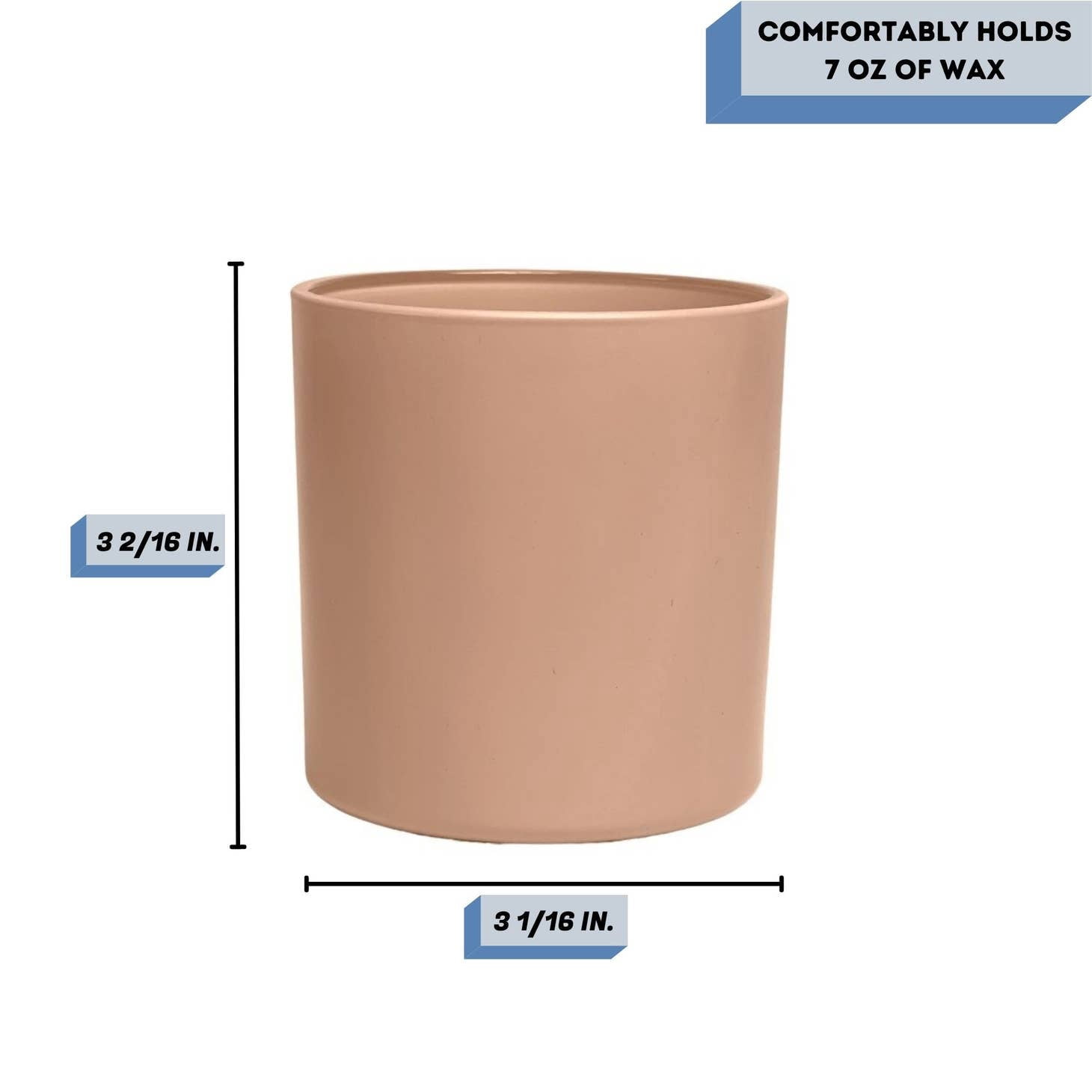 9.5 oz. Monticiano Matte Blush Empty Candle Jar candle vessels for DIY candle-making projects (Box of 48)