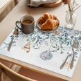 thumbnail image 3 of Blue Coastal Placemats Set of 6, Eucalyptus Leaves Summer Beach Starfish Washable Wipeable Table Mats for Dining Tables, Indoor Outdoor Kitchen Place Mats for Holiday Party Table Decor, 3 of 9