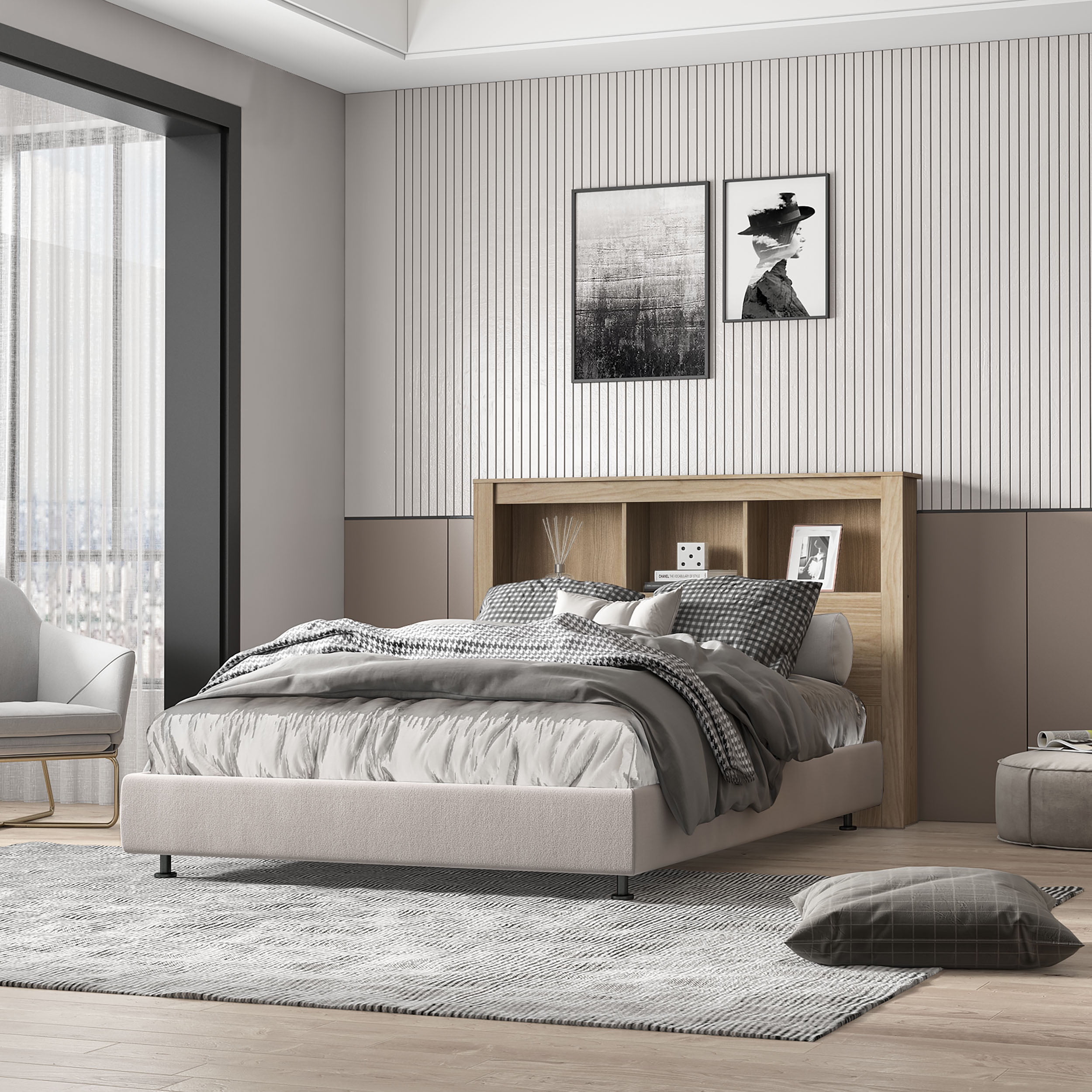 Polifurniture Madison Queen Size Bookcase Headboard
