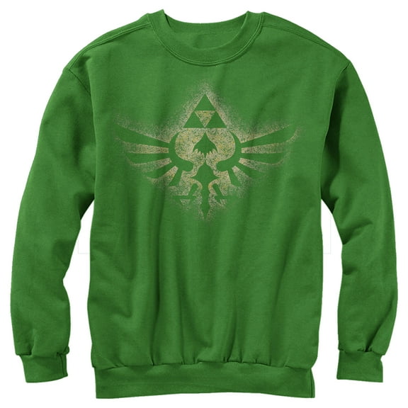 Men's Nintendo Soaring Triforce Sweatshirt Kelly Green 2X Large