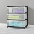 thumbnail image 3 of Sterilite Wide 3 Drawer Cart, Black, 3 of 7