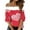 Red, variant on Gkeoshab 2026 Women's Valentine's Day Off Shoulder Top Print Sleeveless Blouse with Fur Collar Romper Top Pink L