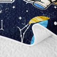 thumbnail image 5 of Manfei Celestial Planets Stars Quilt King,Cartoon Astronaut Initial R King Coverlet Set,Navy Blue Reversible,3-Piece,1 Bedspread and 2 Pillowcases, 5 of 7