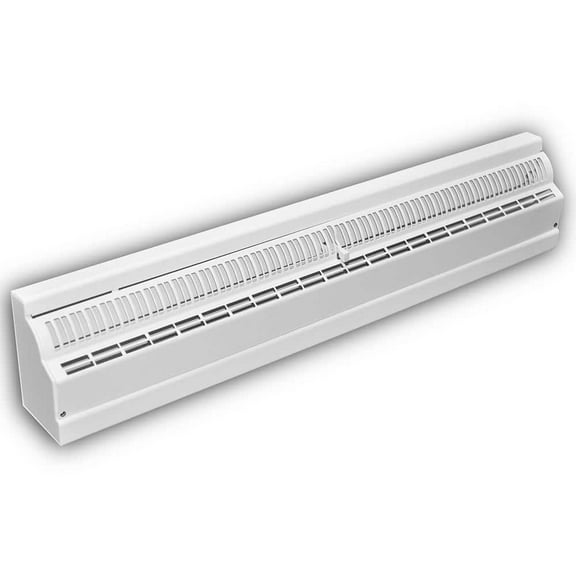 24 in. 1-Way Deluxe Steel Baseboard Register in White
