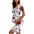 thumbnail image 5 of breaise Maternity Summer Dress, Women's Maternity Short Sleeve Dresses Side Ruching Bodycon Dress for Daily Wearing or Baby Shower, 5 of 6