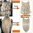 thumbnail image 2 of Sego Real Hair Extension with Invisible Band Synthetic Wire in Hair Extension Wavy Curly Hair Piece Straight Peluca de Cabello for Woman, 2 of 10
