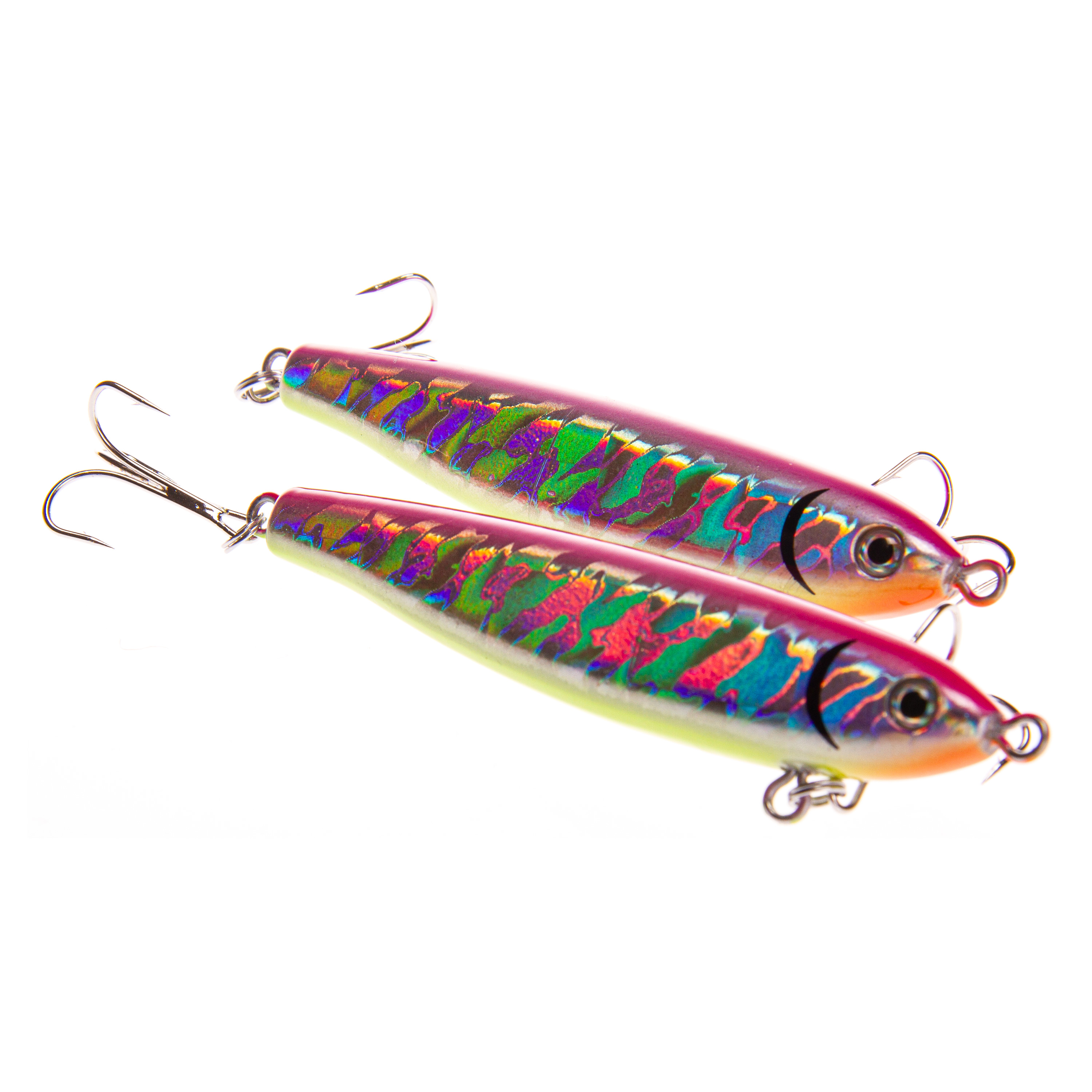 Ozark Trail Saltwater Inshore Twitch Bait Fishing Lures, Pink/Chartreuse, 2-Pack