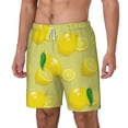 thumbnail image 2 of Uemuo Bright Lemons Pattern Mens Swim Trunks Quick Dry Board Shorts with Mesh Lining, Stretch Beach Shorts Quick Dry No-Chafing Board Shorts-3X-Large, 2 of 9