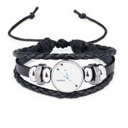 Taurus Constellation Sign Zodiac Bracelet Braided Leather Woven Rope Wristband